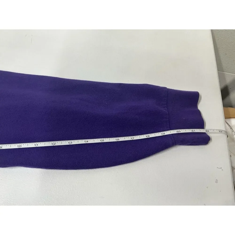 Polo Ralph Lauren Classic Fit Mesh L/S Polo Shirt Purple 2XL - Pony On‎ Collar